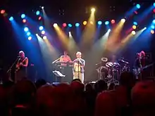 Kajagoogoo in Bochum, Germany, in 2008.  L-R: Nick Beggs, Stuart Croxford Neale, Limahl, Jez Strode and Steve Askew.