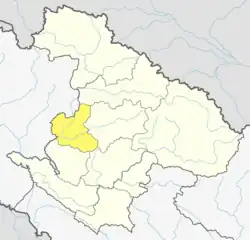 Location of Kalikot District (dark yellow) in Karnali