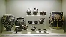 Kamares vases in Heraklion Archaeological Museum, Crete