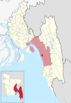 Location of Karnaphuli Sub-District