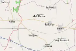 Map of Putinci and other settlements in the neighborhood.