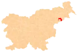 The location of the Municipality of Videm