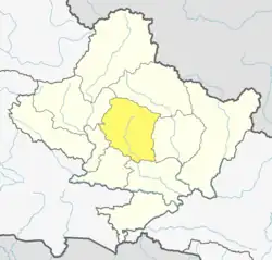 Location of Kaski (dark yellow) in Gandaki Province