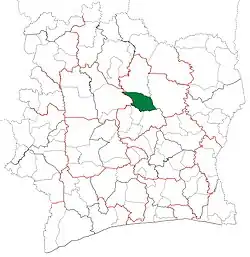 Location in Ivory Coast. Katiola Department has had these boundaries since 2009.