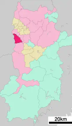 Location of Katsuragi in Nara Prefecture