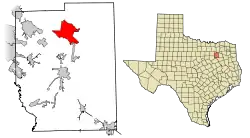 Location of Terrell in Kaufman County, Texas