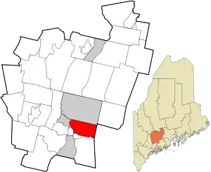 Location in Kennebec County and the state of Maine.