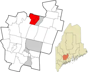 Location in Kennebec County and the state of Maine.