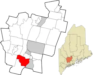 Location in Kennebec County and the state of Maine.