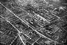 B&W photo of Kensington from the air