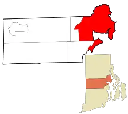 Location in Kent County, Rhode Island