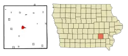 Location of Sigourney, Iowa