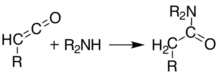 Addition reaction of an amine to a ketene, yielding amide