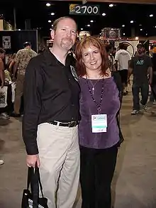 Moesta with her husband Kevin J. Anderson at the 2004 Comic Con