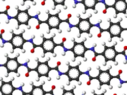 Ball-and-stick model of a single layer of the crystal structure