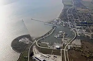 Kewaunee Harbor and mouth of the Kewaunee River