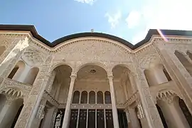 A balcony in the Tabātabāei House.