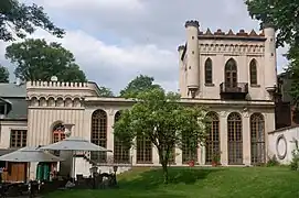 Eastward garden front of the palace; Orangery and stairwell