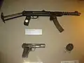 Kim Shin-jo's PPS-43, TT pistol and a hand grenade at the War Memorial of Korea