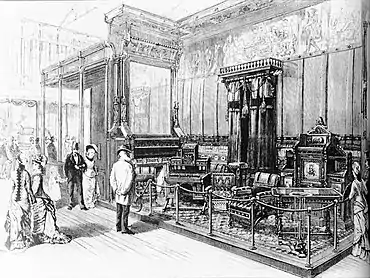 Kimbel and Cabus exhibit at the 1876 Centennial Exposition.