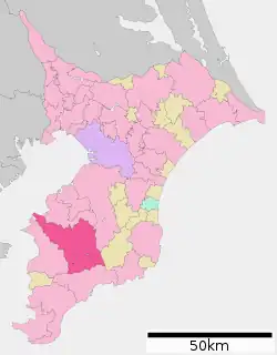 Location of Kimitsu in Chiba Prefecture