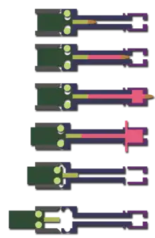 MG 3 roller-locked boosted short recoil action diagram