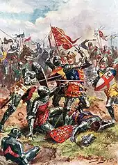 King Henry V at the Battle of Agincourt, 1415.