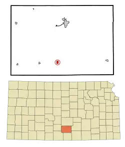 Location within Kingman County and Kansas