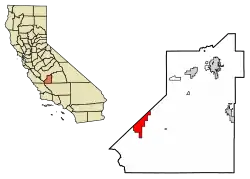 Location of Avenal in Kings County, California