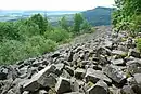 Remains of stone ramparts on the Kleiner Gleichberg