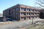 Kline Geology Laboratory from the hillside near J.W. Gibbs Lab