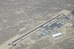 A southwestern aerial view of the General William J. Fox Airfield