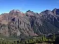 Cheam Range seen from Mt. Laughington. Left to rightː Knight Peak, Baby Munday Peak, The Still, and part of Welch Peak.