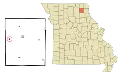 Location of Hurdland, Missouri