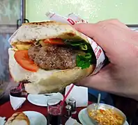 A sandwich with kofta in Turkey