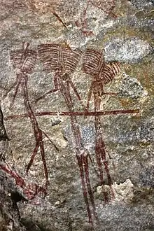 Rock paintings depicting human figures