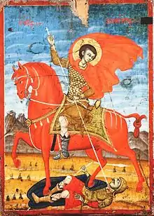 18th century icon painting by Kostandin Shpataraku.