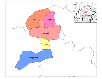 Boussé Department location in the province