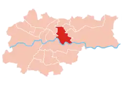 Location of Czyżyny within Kraków