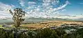 Panoramic view of Kranj and Kamnik–Savinja Alps from Mount St. Margaret (Šmarjetna gora)