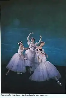 PKrassovska, Markova, Riabouchinska and Danilova in the    ballet,