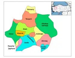 Districts of Kütahya