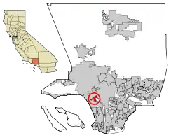 Location within Los Angeles County