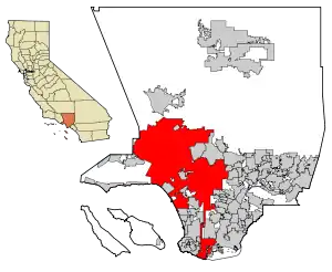 Location within California and Los Angeles County