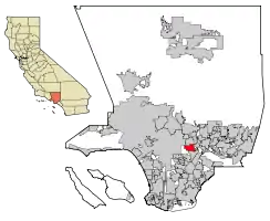 Location of Monterey Park in Los Angeles County, California