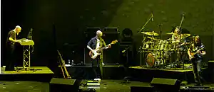 Liquid Tension Experiment onstage at Nearfest 2008. Bethlehem, PA..  From left: Jordan Rudess, Tony Levin, Mike Portnoy, John Petrucci.