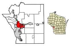 Location of Onalaska in La Crosse County, Wisconsin.