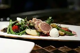 Seared albacore in a salade niçoise