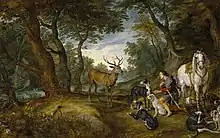 Miracle of Saint Hubert, painted together with Jan Bruegel, 1617