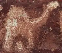 Image 41Neolithic rock art at the Laas Geel complex depicting a camel. (from History of Somalia)